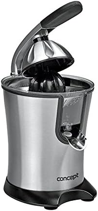 CONCEPT Hausgeräte CE3520 Hochwertige elektrische Zitruspresse mit Hebelarm, 750ml, 160W, Edelstahl
