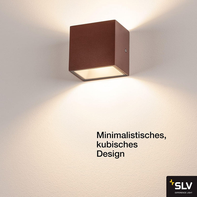 SLV Wandlampe SITRA CUBE für die effektvolle Aussenbeleuchtung von Hauseingang, Wänden, Wegen, Terra