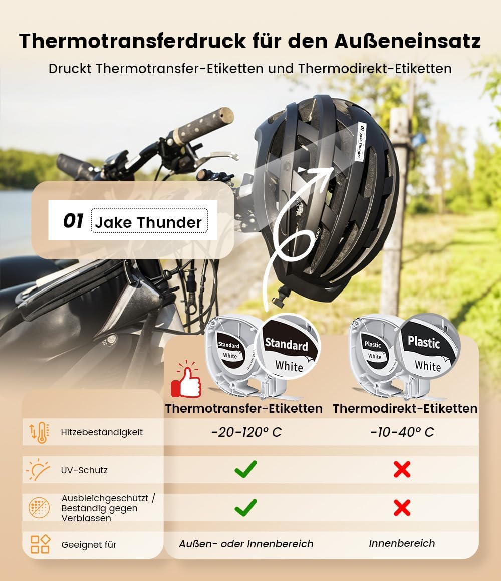 Phomemo Beschriftungsgerät Handgerät P12 Mini Bluetooth Etikettiergerät mit Etikettenband | Thermo-E