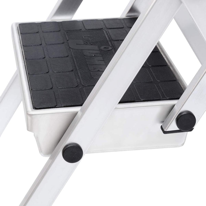 Hymer Sicherheitstreppe ohne Bügel (stabile Bauweise, mit rutschsicherem Gummibelag, Standhöhe 45 cm