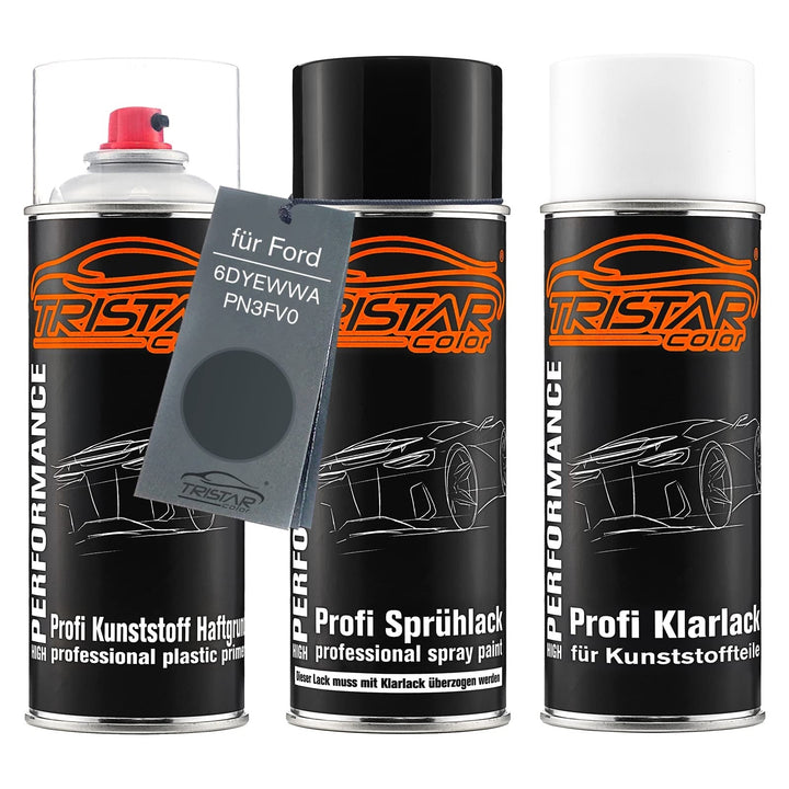 TRISTARcolor Autolack Spray Kunststoff für Ford 6DYEWWA / PN3FV0 Sea Grey. | Royalgrau Metallic / Se