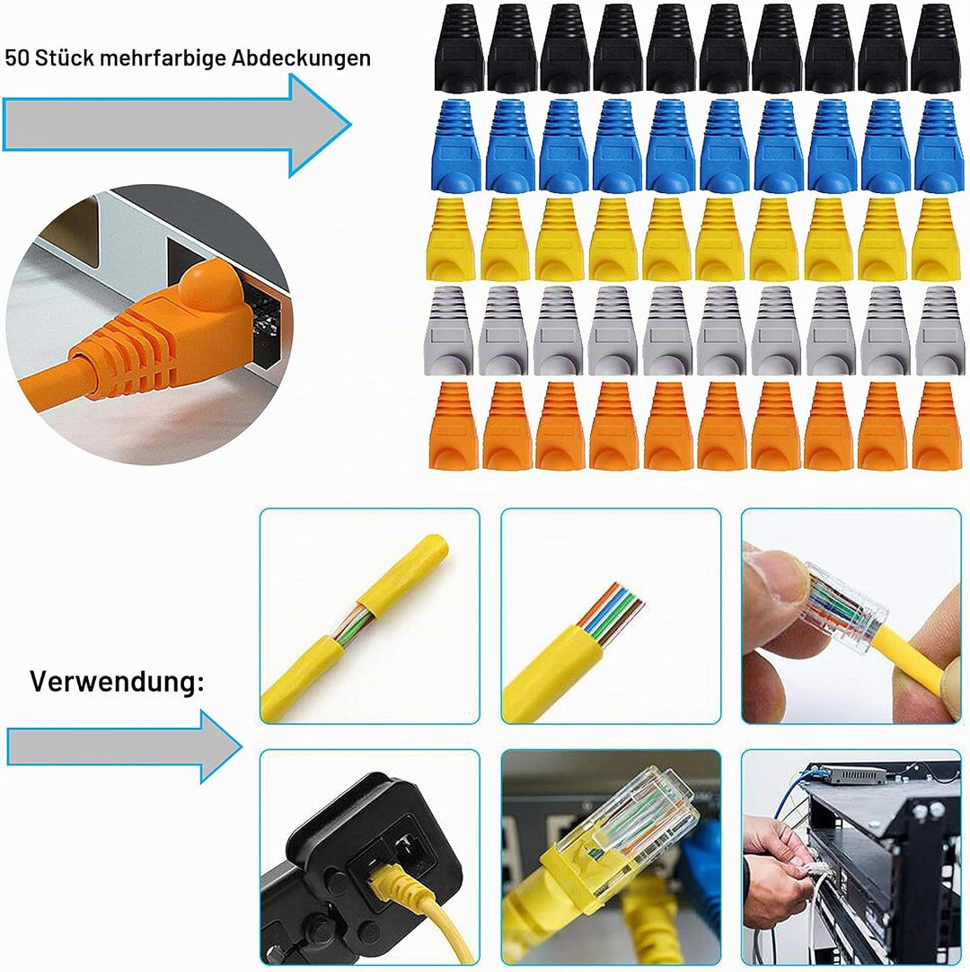 MAYLINEE Netzwerk Werkzeug Set Crimpzange RJ45 CAT5 CAT6, Kabel Tester Reparatur Zange für Netzwerks