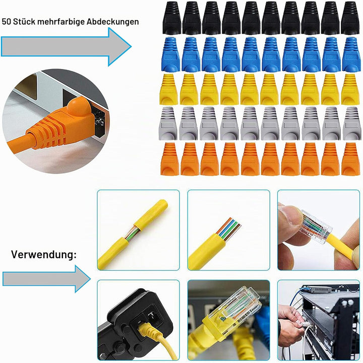 MAYLINEE Netzwerk Werkzeug Set Crimpzange RJ45 CAT5 CAT6, Kabel Tester Reparatur Zange für Netzwerks