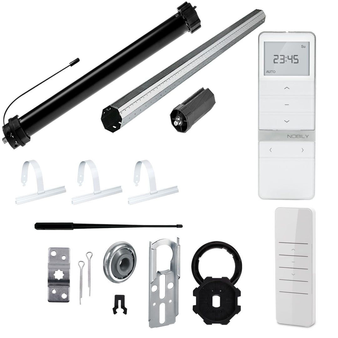 NOBILY Rolladen-Komplett-Set f. 60mm Achtkantwelle Mechanischer Funk Maxi-Rolladenmotor 10Nm + Rolla