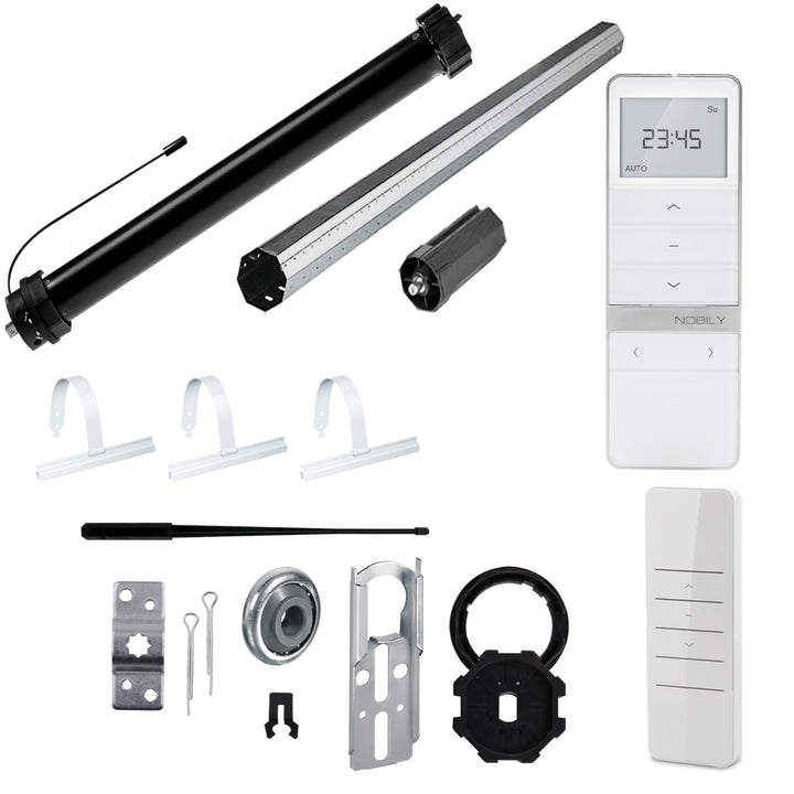 NOBILY Rolladen-Komplett-Set f. 60mm Achtkantwelle Mechanischer Funk Maxi-Rolladenmotor 10Nm + Rolla