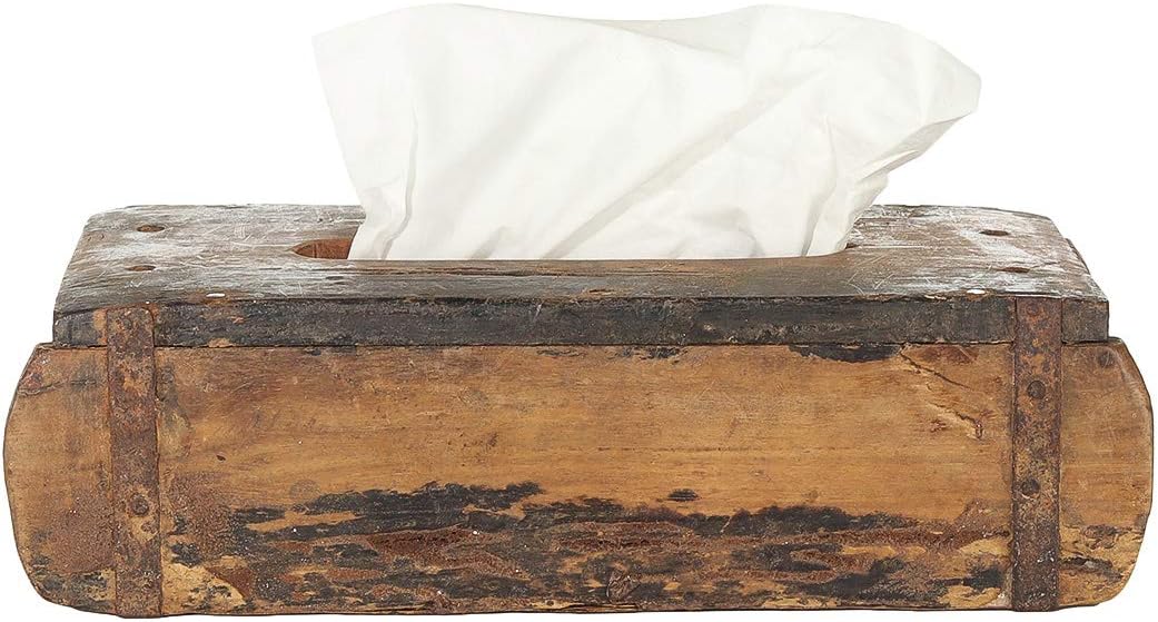 Tissuebox Ziegelform Holz Braun ca.31x15cm Kosmetiktuch-Box Taschentuch