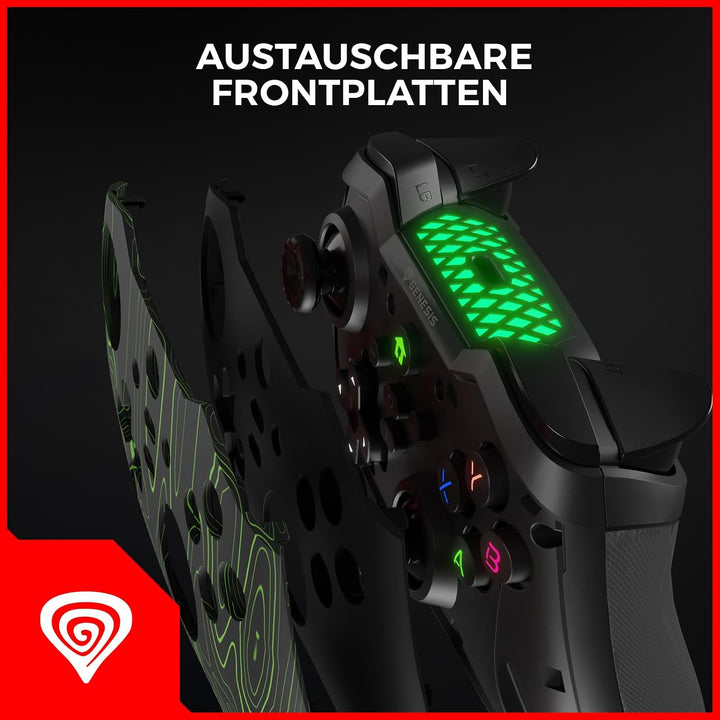 Genesis Mangan 400 Wireless Controller für PC, Switch, Mobile, Schwarz, Schwarz