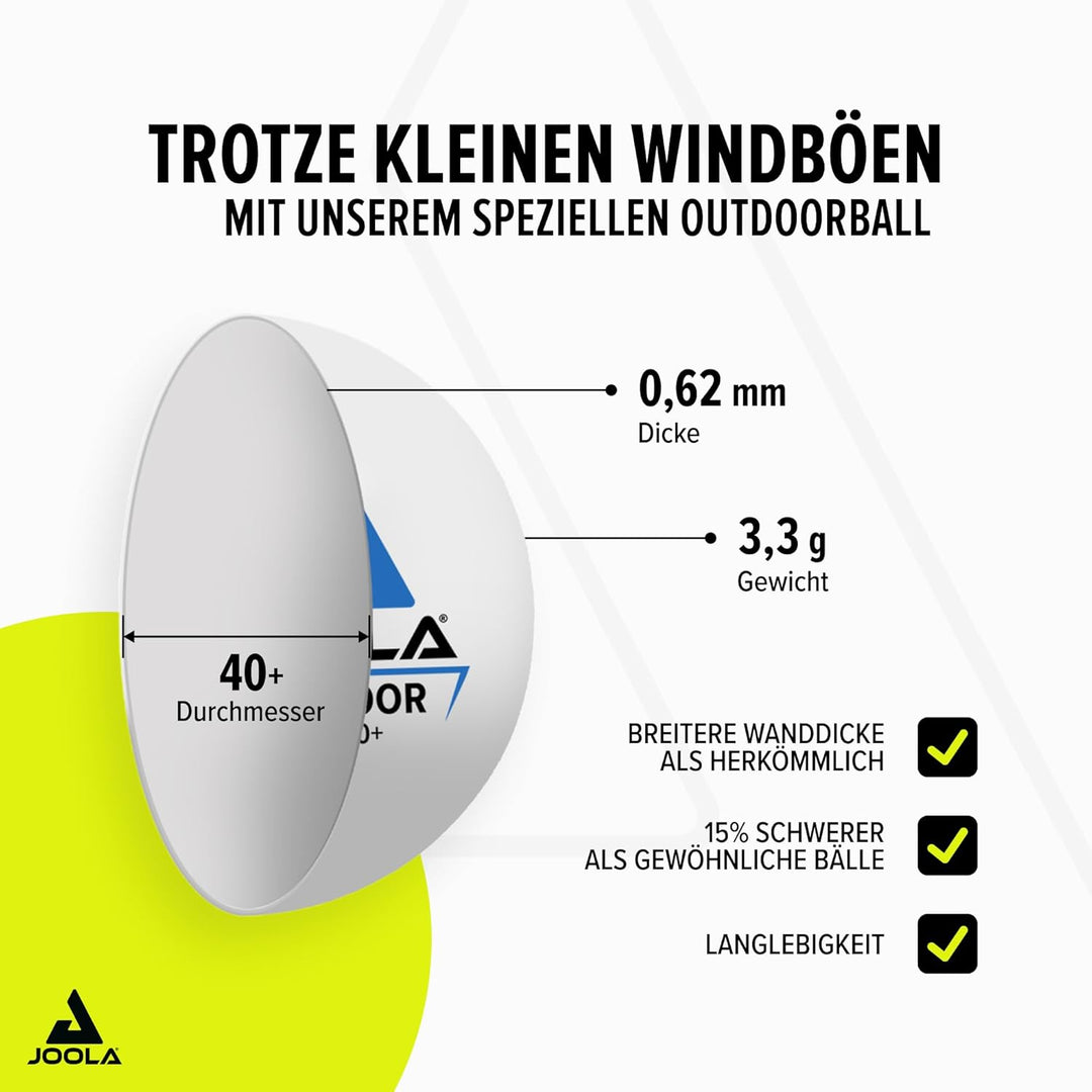 JOOLA Tischtennis Set Vivid Outdoor 2 Tischtennisschläger + 3 Tischtennisbälle + Tischtennishülle, L