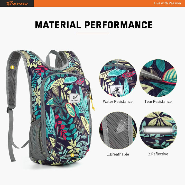SKYSPER 10L/15L/20L Faltbarer Rucksack Ultraleicht Tagesrucksack Wasserfest Daypack Reiserucksack Wa