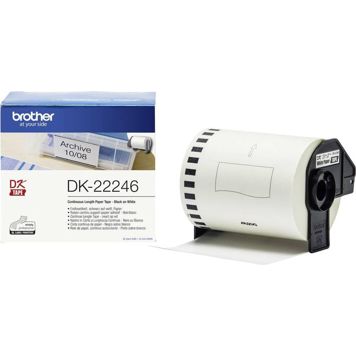 Brother DK-22246 selbstklebende Endlosetiketten (103 mm breit, 30,48 m lang, geeignet für QL-1050, Q