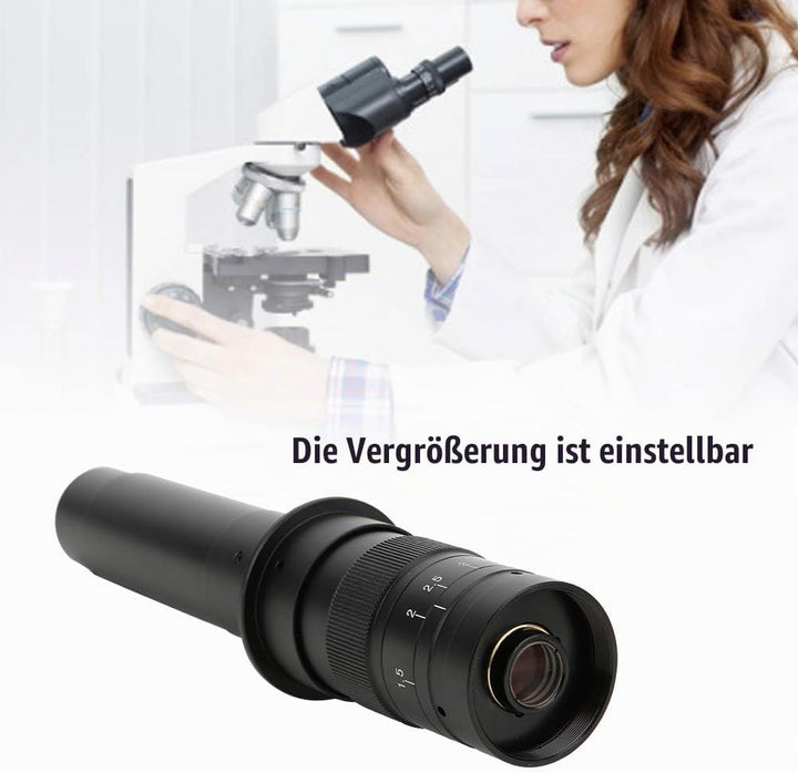 Topyond C-Mount-Objektiv, ABS, 300-fach Verstellbares 25-mm-Zoom-C-Mount-Objektiv, 0.7- Bis 4.5-fach