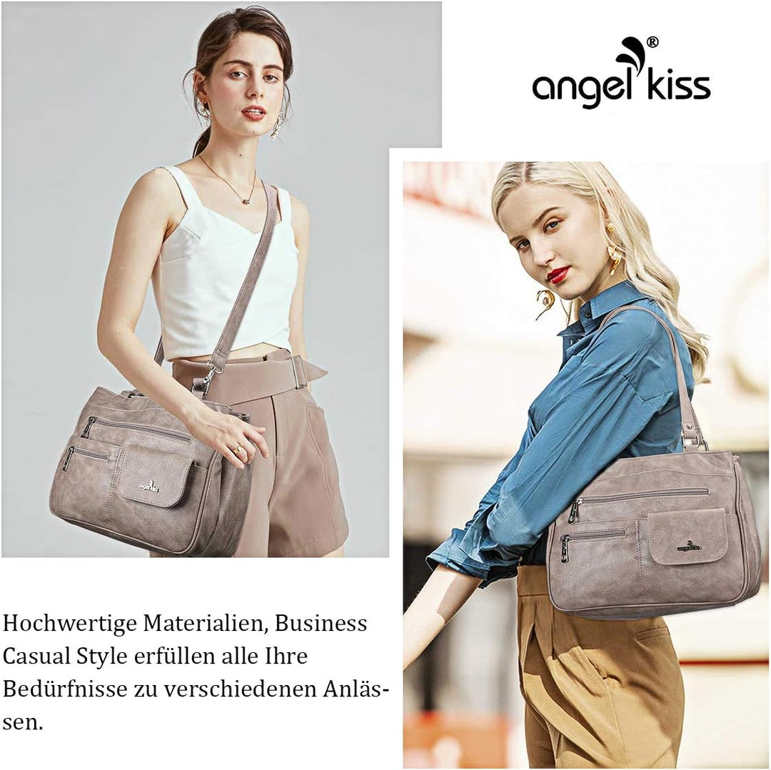 Angel Kiss Tasche Leder Damenhandtasche Schultertasche Handtaschen Wasserdicht Tragetasche Multifunk