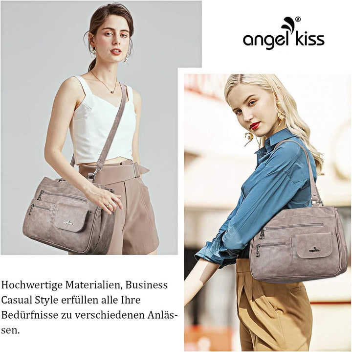 Angel Kiss Tasche Leder Damenhandtasche Schultertasche Handtaschen Wasserdicht Tragetasche Multifunk