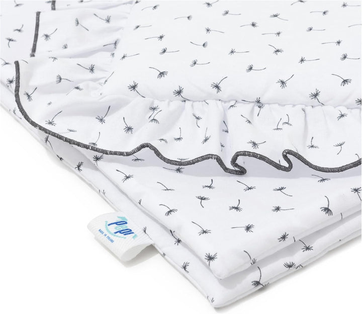 Pepi - Bettwäsche Weiss Rüschen - Kissen 30×40 und Bettdecke mit Füllung 75×100 - Musselin Bettwäsch