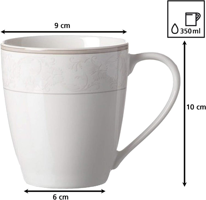 Ritzenhoff & Breker Kaffeebecher-Set Isabella, 6-teilig, Porzellan, 350 milliliters, Kaffeebecher