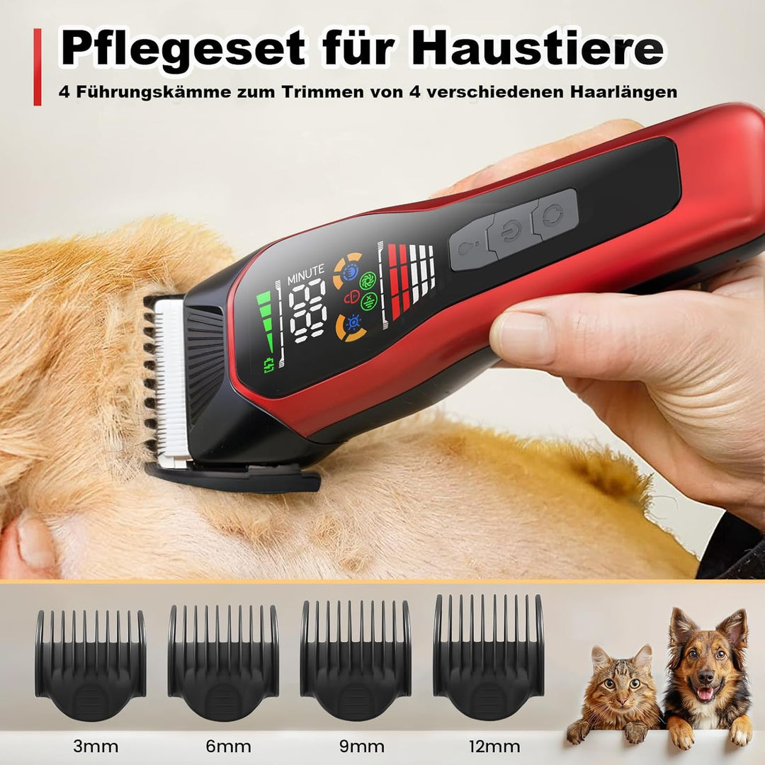 Hundeschermaschine mit Typ-C-Ladung, Profi Schermaschine Hund Katze, 2-Gang Elektrische Tierhaarschn