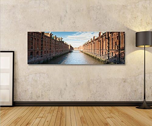 islandburner Bild Bilder auf Leinwand Speicherstadt V2 Hamburg Panorama XXL Poster Leinwandbild Wand