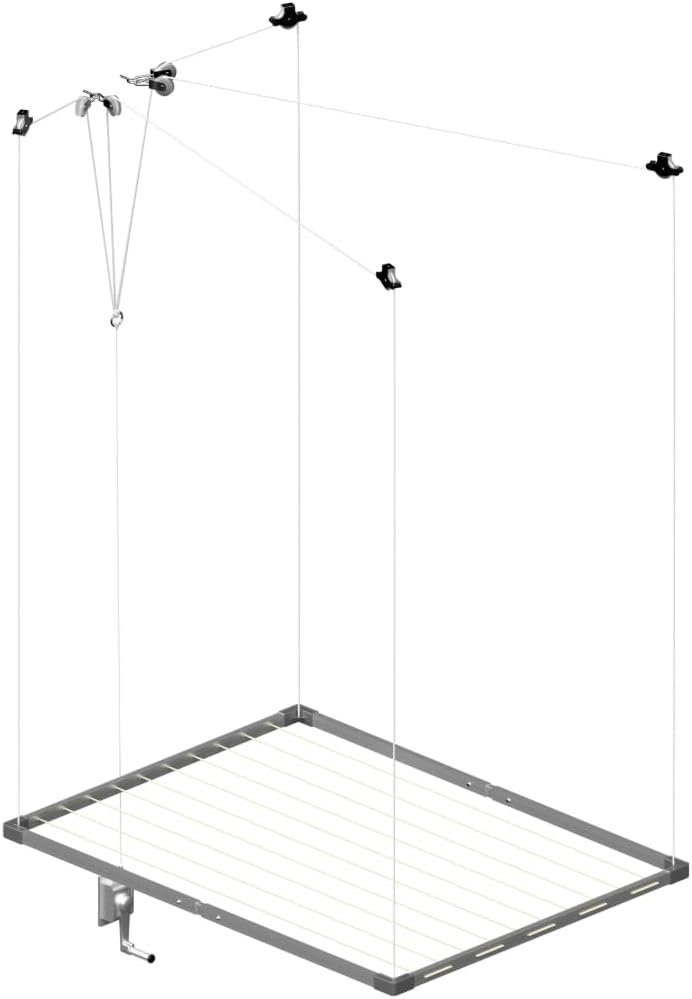 cuncial-tz 301051 decken für Wäschetrockner, ausziehbar, weiss, 100-160 x 78 cm