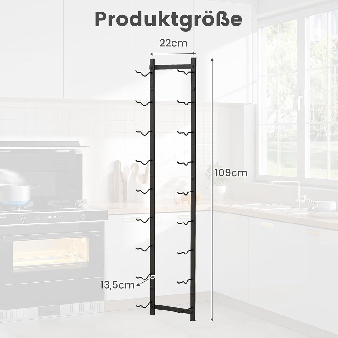 COSTWAY Weinregal Wand für 9 Weinflaschen, Flaschenhalter Metall, Flaschenregal Industrial, Aufbewah