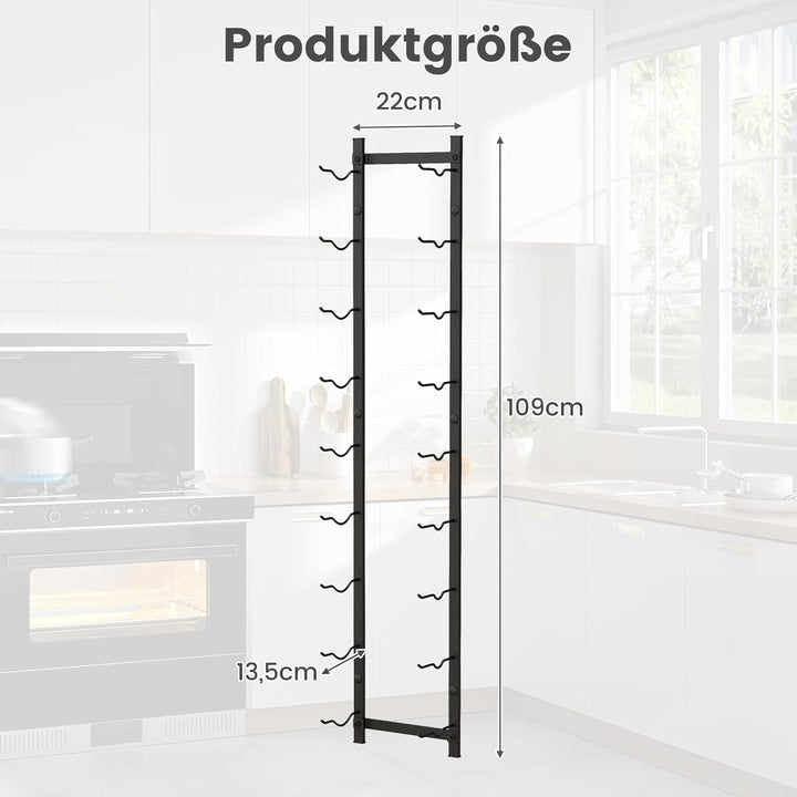 COSTWAY Weinregal Wand für 9 Weinflaschen, Flaschenhalter Metall, Flaschenregal Industrial, Aufbewah