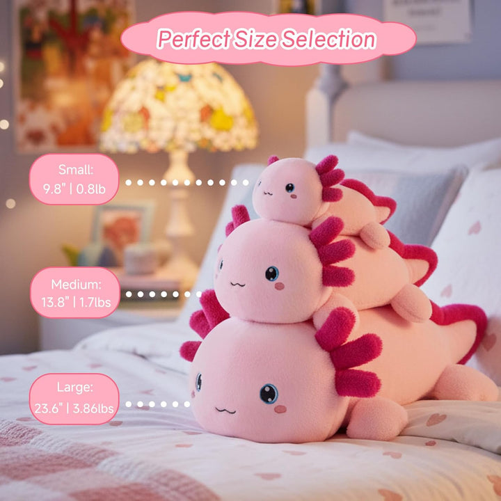 SQEQE Gewichtetes Axolotl Kuscheltier, Weiches Axolotl Plüschtier Kuscheltierkissen mit Gewicht, Nie