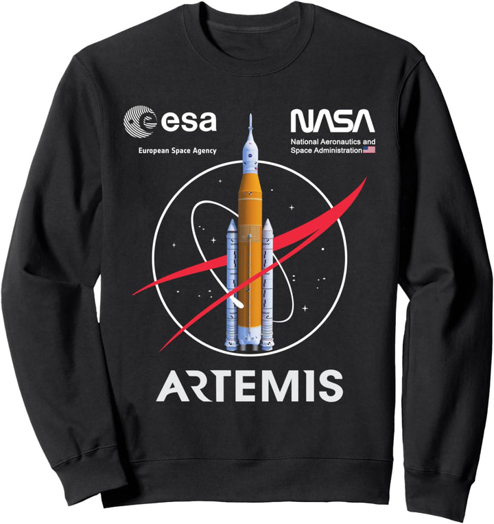 NASA Artemis Mission SLS Worm and ESA Logo Sweatshirt