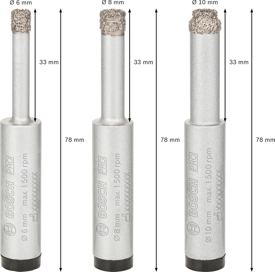 Bosch Professional 4tlg. Diamant-Bohrer-Set trocken Easy Dry 4tlg. Set, 4tlg. Set