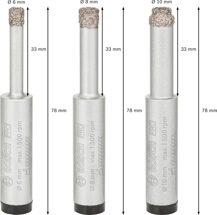 Bosch Professional 4tlg. Diamant-Bohrer-Set trocken Easy Dry 4tlg. Set, 4tlg. Set