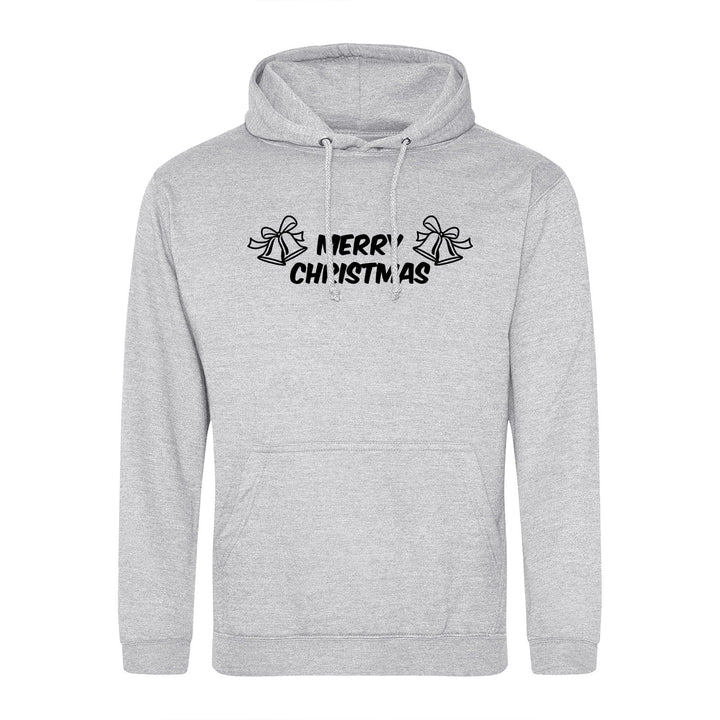 huuraa! Unisex Hoodie Merry Christmas Glocken Pullover Vegan Grösse S Heather Grey mit Motiv zu Weih