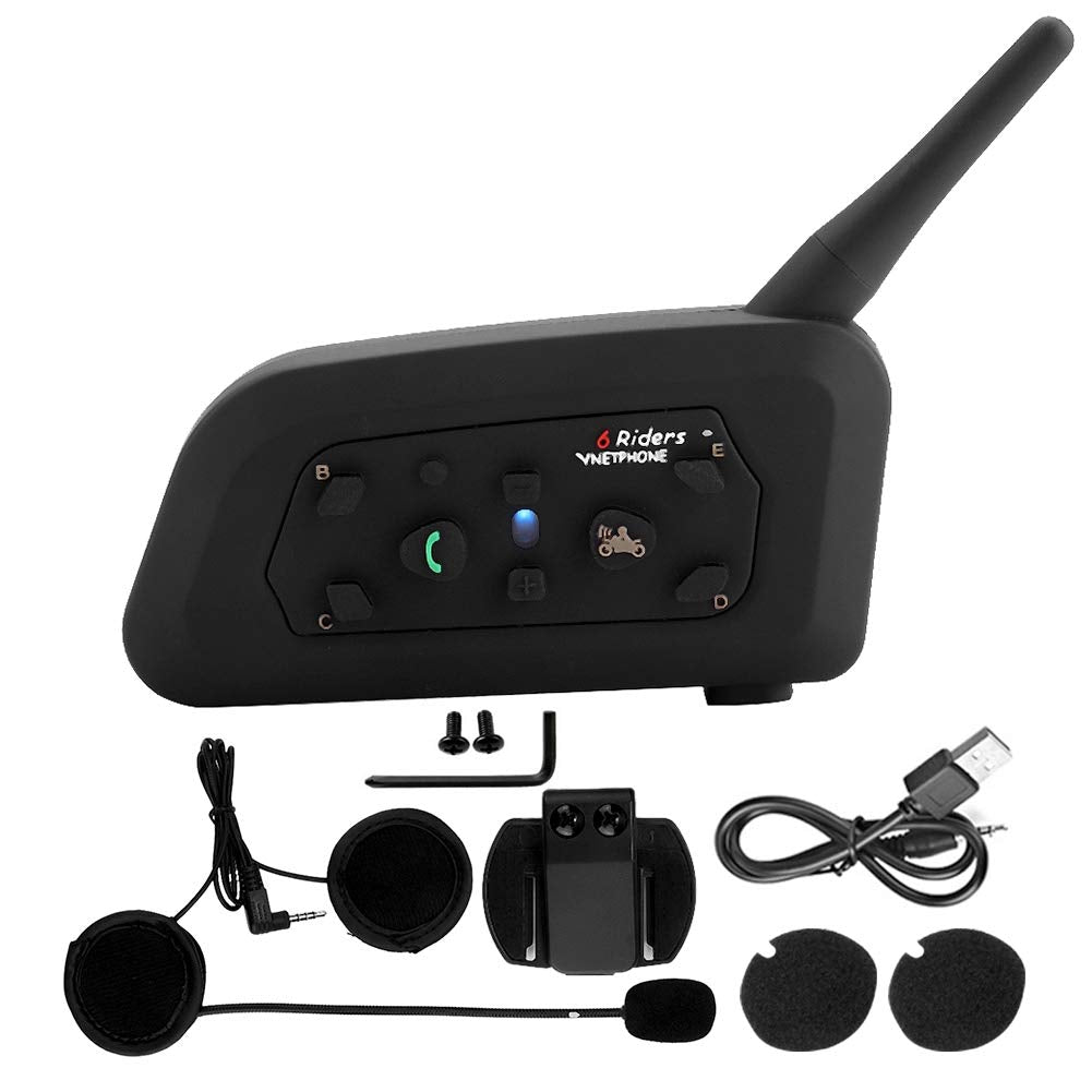 Vnetphone V6-1200 Motorrad Bluetooth Intercom Freisprecheinrichtung Kopfhörer für 6 Personen