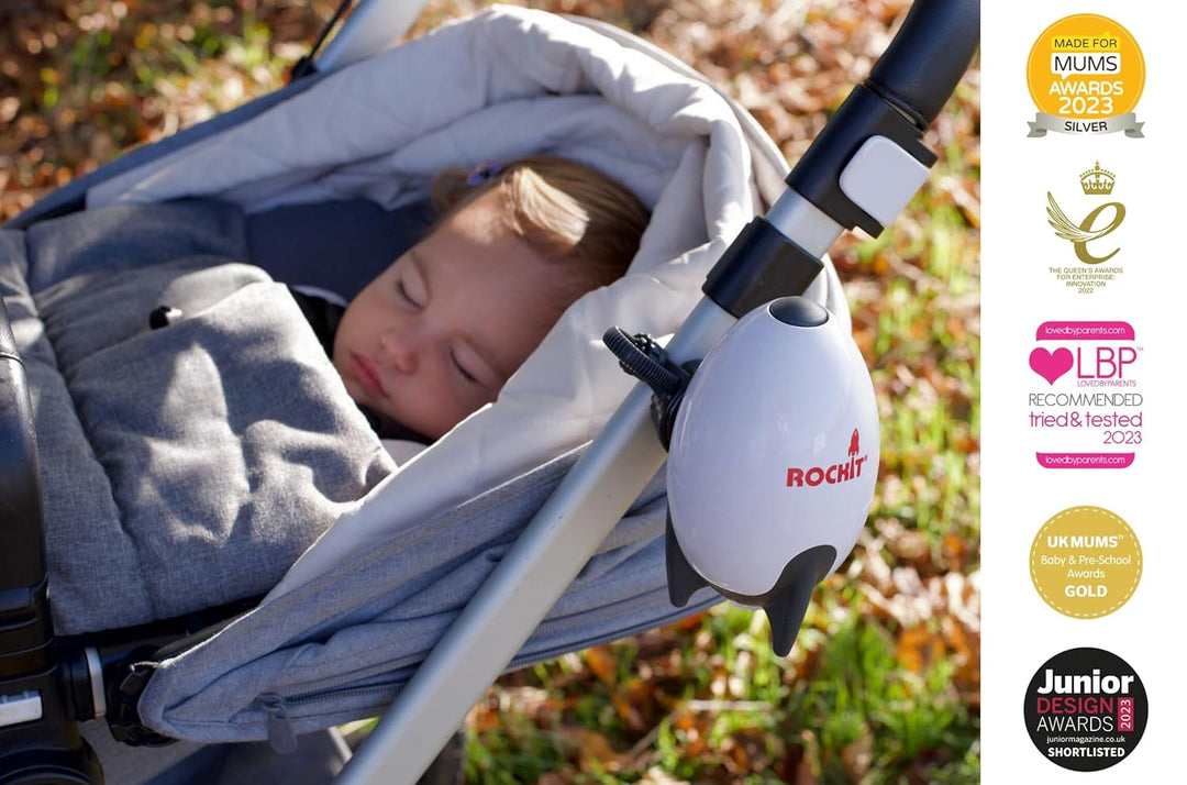 ROCKIT Kinderwagenschaukler -Das Original- Baby Rocker Rakete (wiederaufladbar) stufenlos verstellba
