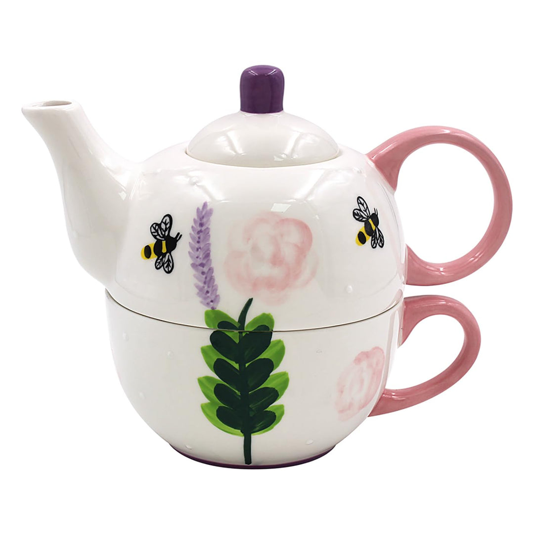 Lesser & Pavey Lynsey Johnstone Roses & Bees Tea for One | Lovely Design Teekanne & Tasse Set | Kera