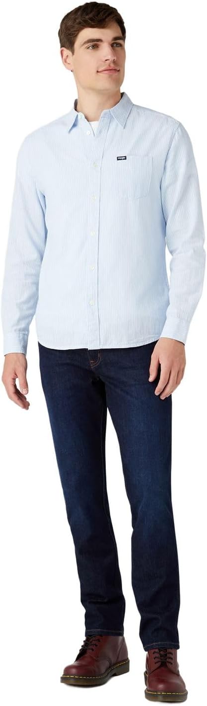 Wrangler Herren Jeans Texas Slim - Blau - Silkway W29-W50 Stretch Baumwolle 31W / 34L Lucky Star, 31