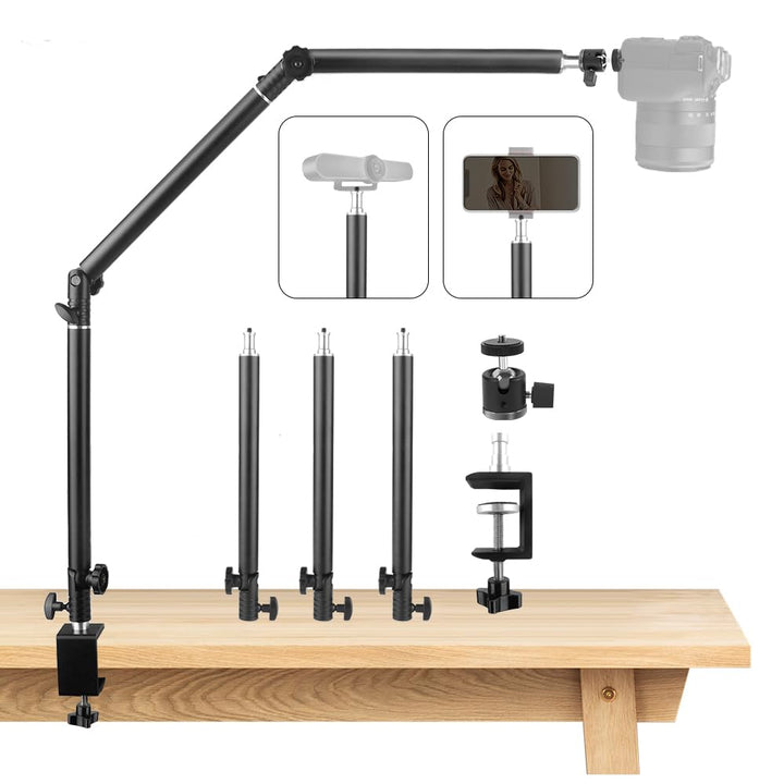 JEBUTU MS05 Overhead Stativ Kamera Tischstativ, 37.5-104.5cm Verstellbar Kamera Tischstativ für Kame