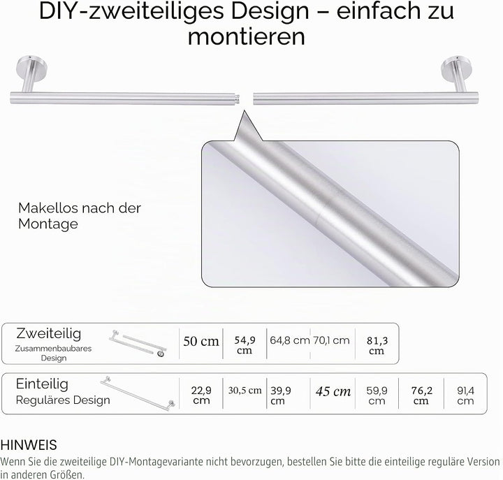 KES Handtuchhalter Bad Handtuchstange Handtuch Halter Edelstahl SUS304 Badetuchhalter Wandmontage Or