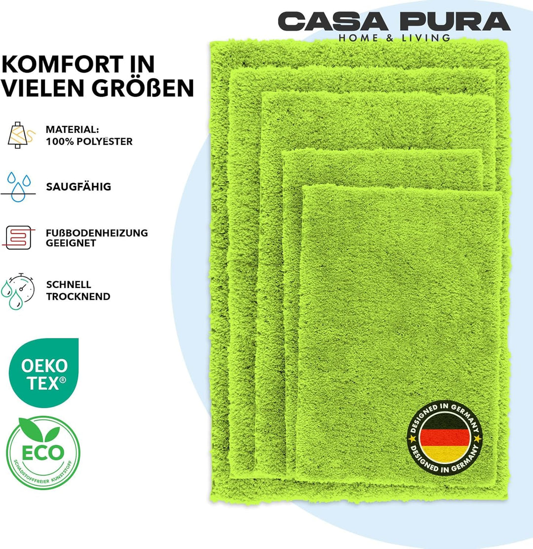 casa pura Badematte weicher, Flauschiger Badezimmerteppich in Shaggy Optik, Badvorleger rutschfest w