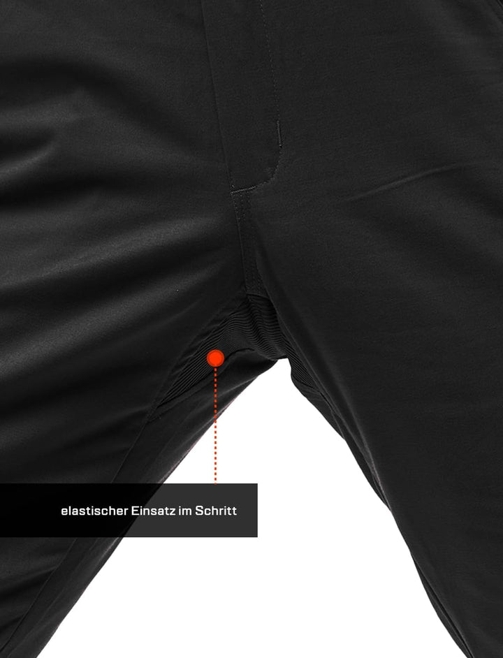 strongAnt Latzhose Herren Stretch Arbeitshose Arbeitslatzhose mit Kniepolstertaschen Schwarz Grau We