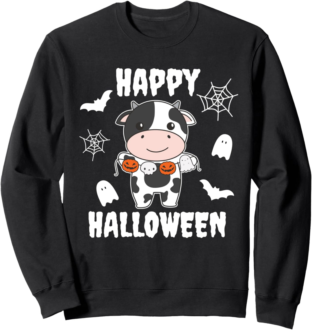 Kuh Happy Halloween Kürbis Geist Kühe Halloween Sweatshirt