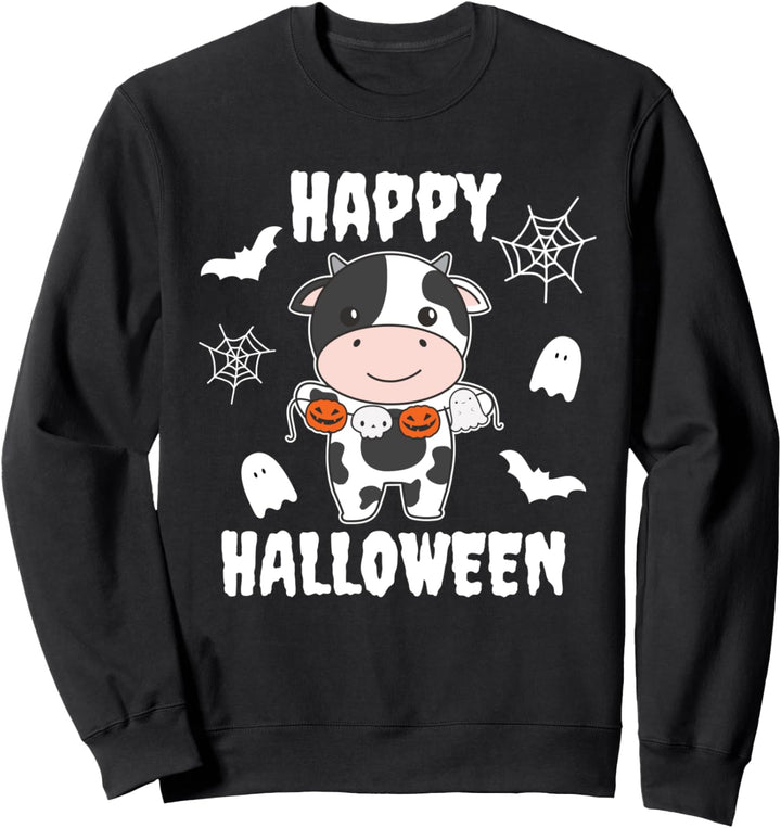 Kuh Happy Halloween Kürbis Geist Kühe Halloween Sweatshirt