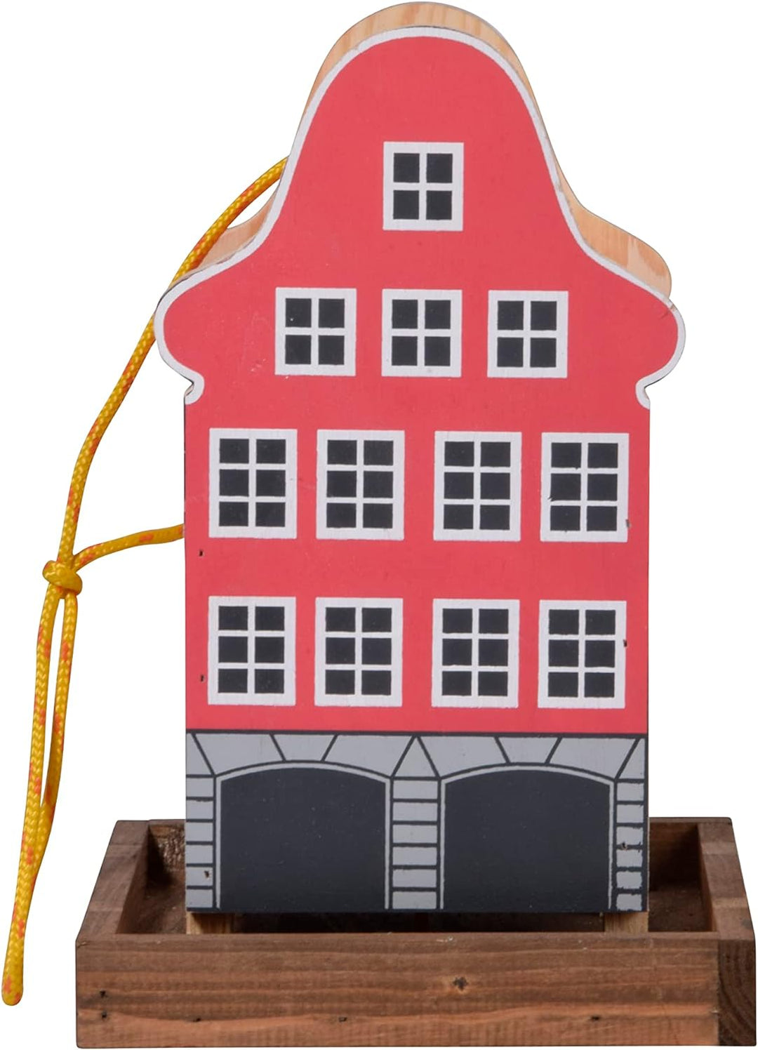 dobar® Green Label 27060FSCe Buntes Vogelfutterhaus Rothenburg Hängend - Kleine Vogelvilla Multiplex