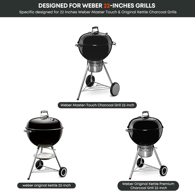 Onlyfire BBQ Beistelltisch, Grilltischablage, Seitentisch für Weber 57 cm Kugelgrill & Master-Touch