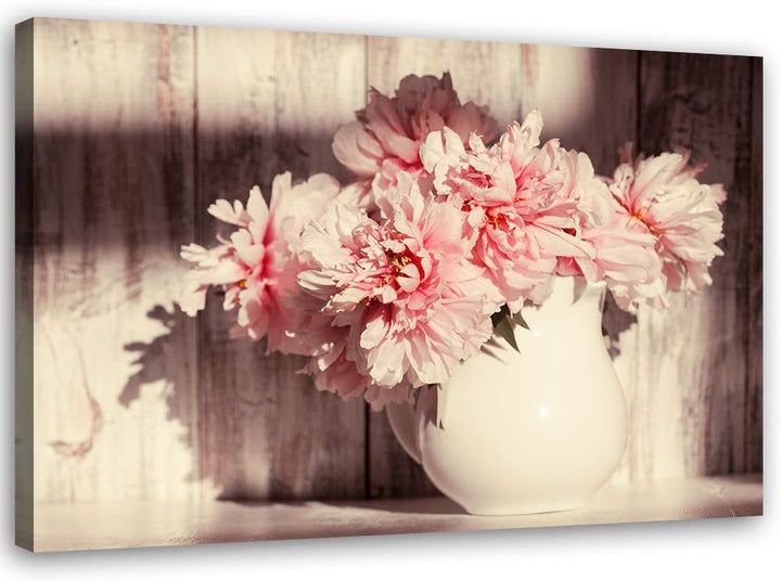 Feeby Wandbild Pflanze Druckbild Leinwandbild Natur Rosa 100x70 cm Leinwandbild 100x70 cm Rosa_C, Le