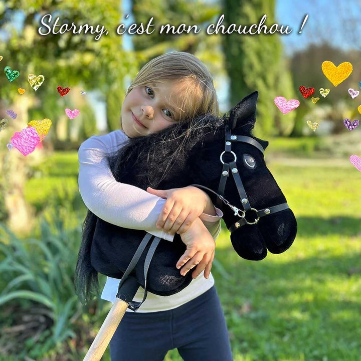 Hobby Horse Land Hobby Horse Size A3 Parent (Schwarz, Halfter aus Muscheltier, Führstrick und Mütze)