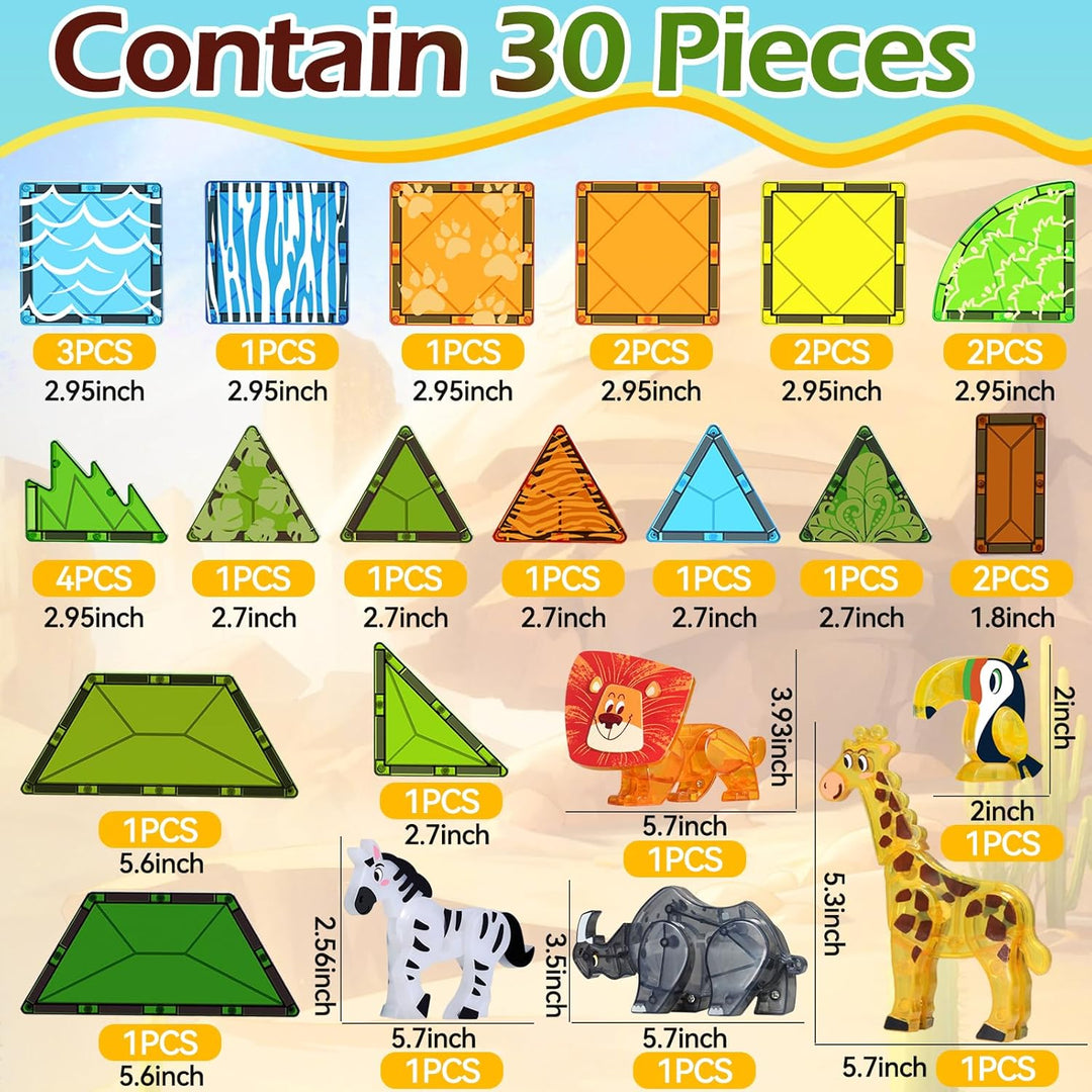 Oriate Magnet Safari Animal Magnetische Bausteine, Bewegbares Gelenk Tiere magnetspiel Magnetbaustei