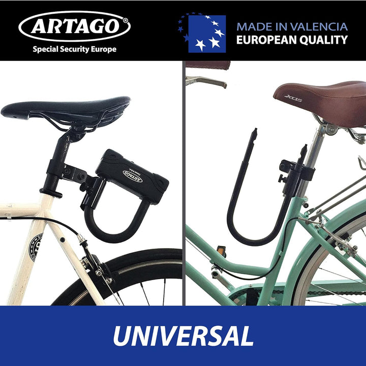 Artago K502 Universal Bügelschloss Halterung (Metall) an Rohren oder Schrauben für Fahrrad und Motor