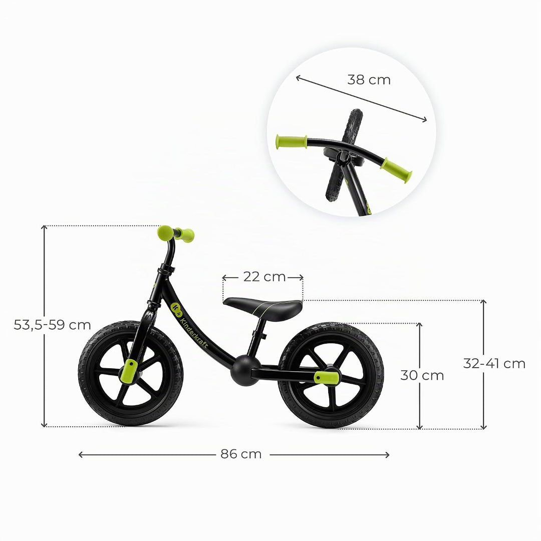 Kinderkraft 2WAY Next Off Road Laufrad, Schwarz, Schwarz