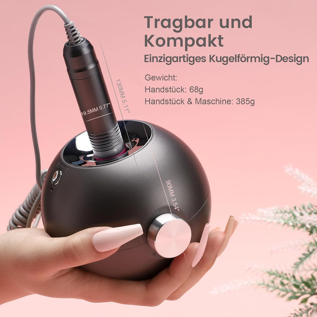 Elektrische Nagelfräser für Gelnägel, 35000 U/Min Wiederaufladbare Nagelfeile für Acrylnägel, Kallus