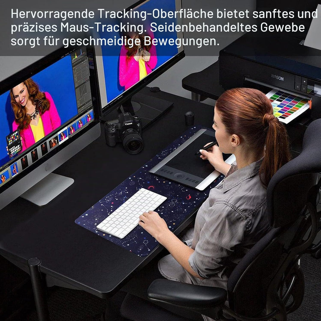 Gaming-Mausmatte, Large Mouse Pad Grösse 70x30CM Dicke3MM, Premium-strukturiertes rutschfestes und w