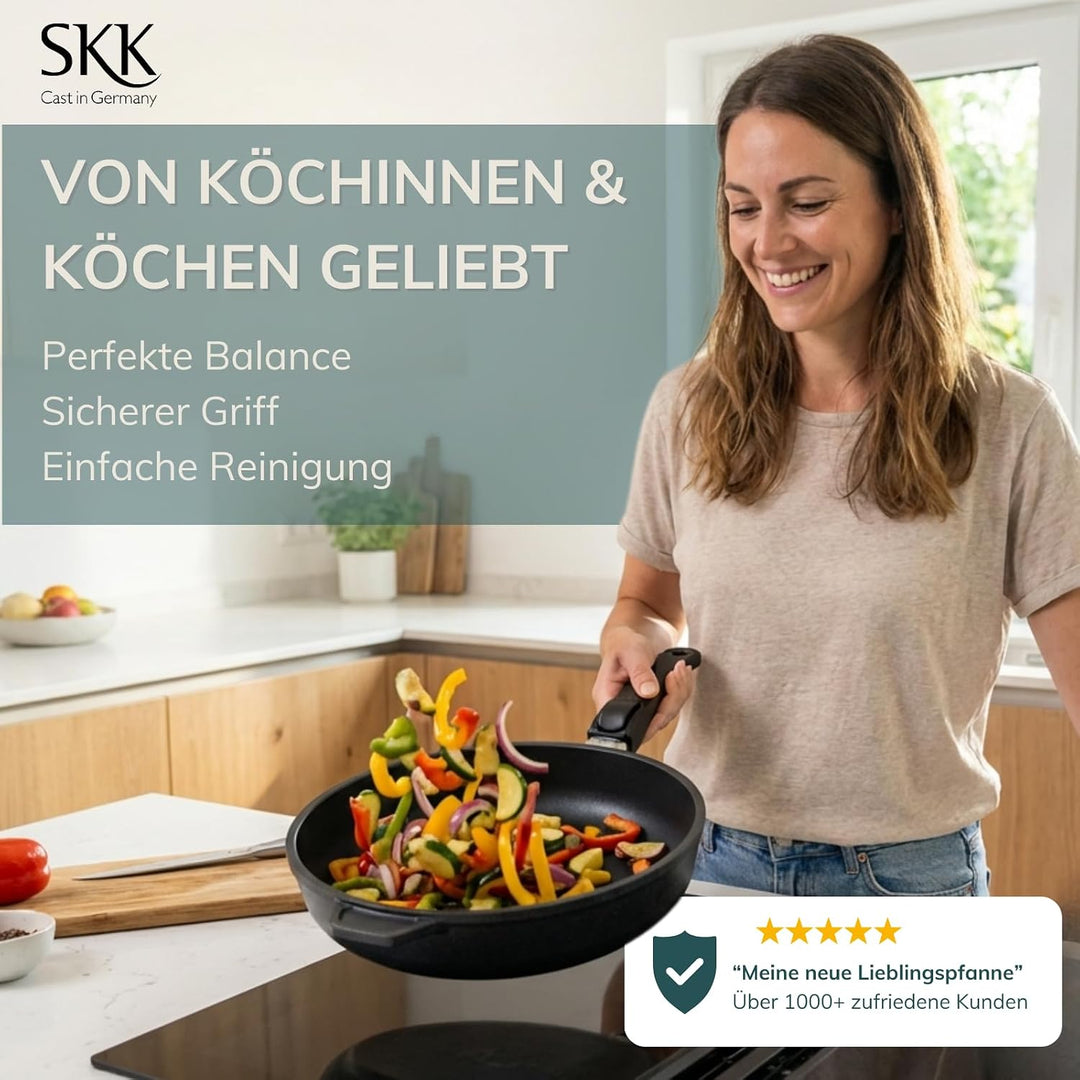 SKK 53214 Titan Induction, Guss-Bratpfanne ø 32cm, antihaft-beschichtete Pfanne, induktionsgeeignet,