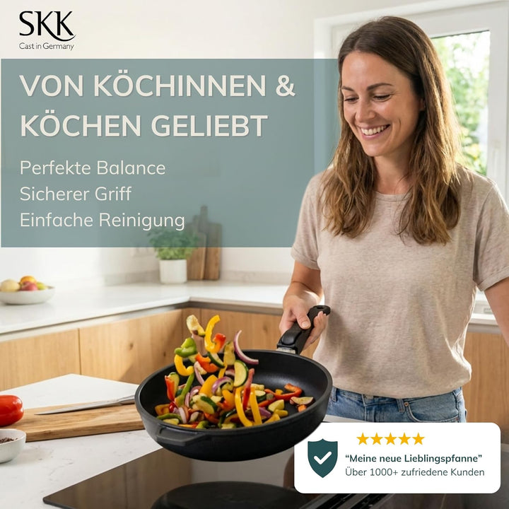 SKK 53214 Titan Induction, Guss-Bratpfanne ø 32cm, antihaft-beschichtete Pfanne, induktionsgeeignet,